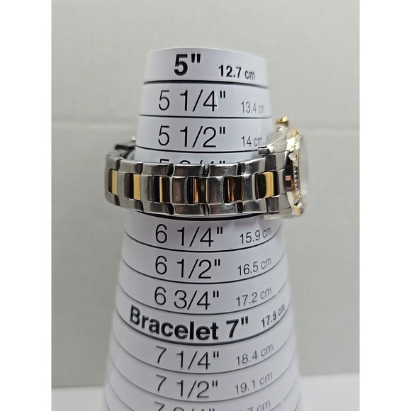 Caravelle by Bulova Gold Silver Two Tone Crystal Petite Dress Watch New Battery main image 11